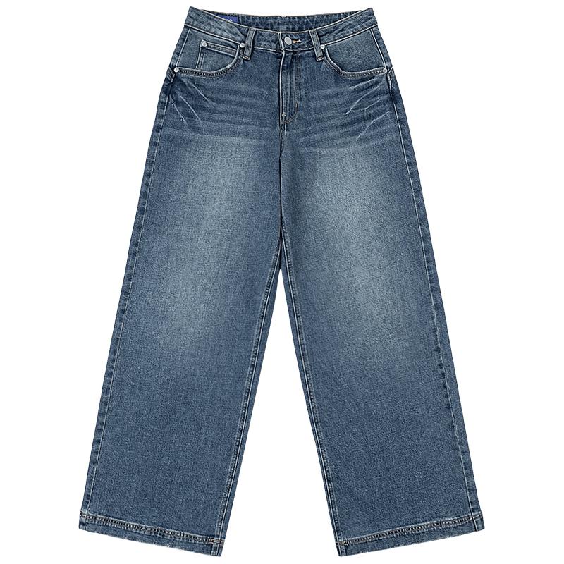 

Lee Women s Mid-Blue 430 Wide-Leg Jeans 29