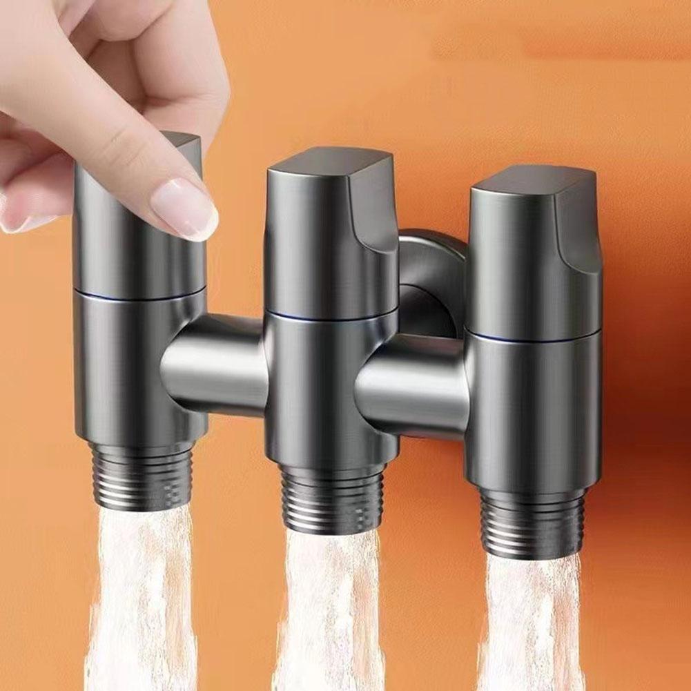 3 Way Angle Valve Anticorrosive Easy To Install Silver