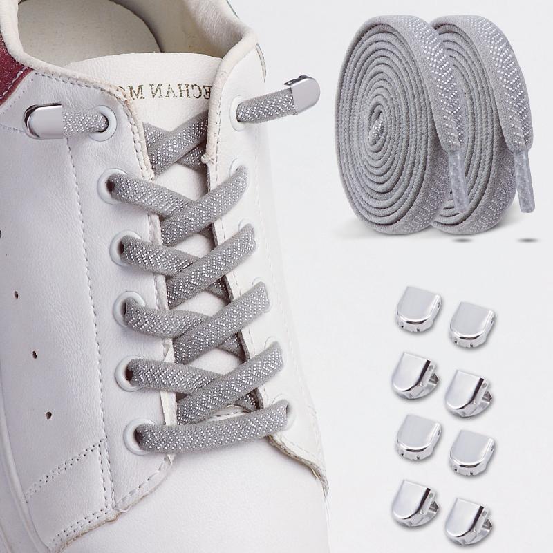 2Pairs Quick Lace Lazy Sports Shoestring Elastic No Tie Shoe Laces for Kids & Adults - Easy Slip-On Shoelaces Shoe Accessories