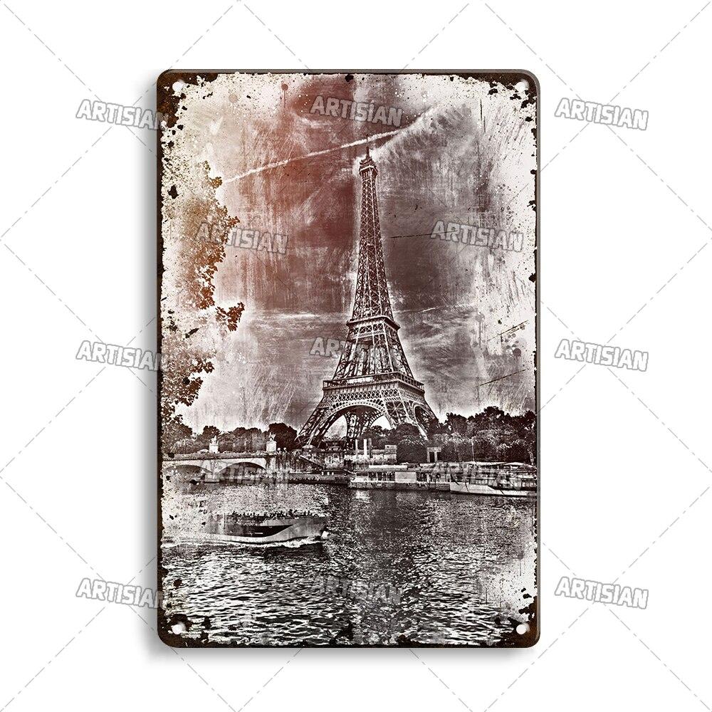 Vintage France Metal Sign  Funny Tin Travel Plaque for Home Bar Cafe Wall Decor  Rustic Metal Plate