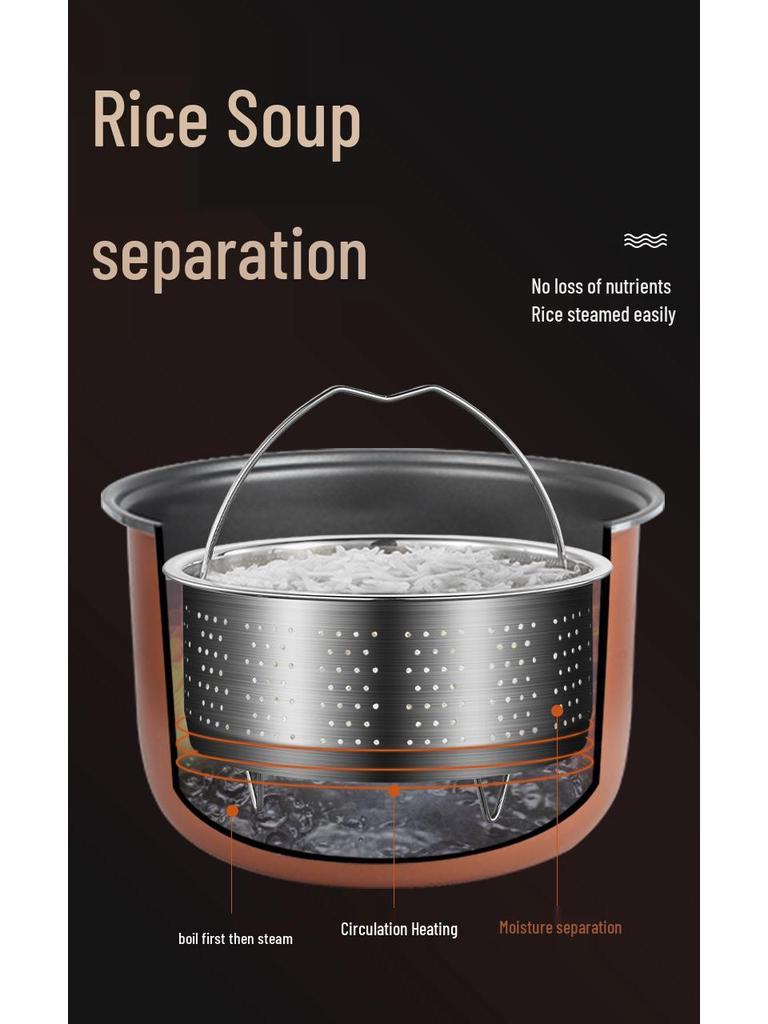 304 Stainless Steel Steaming Basket for Rice Cooker, Soup Separator, Water Bath Cooking Steamer, Household Steaming Rack