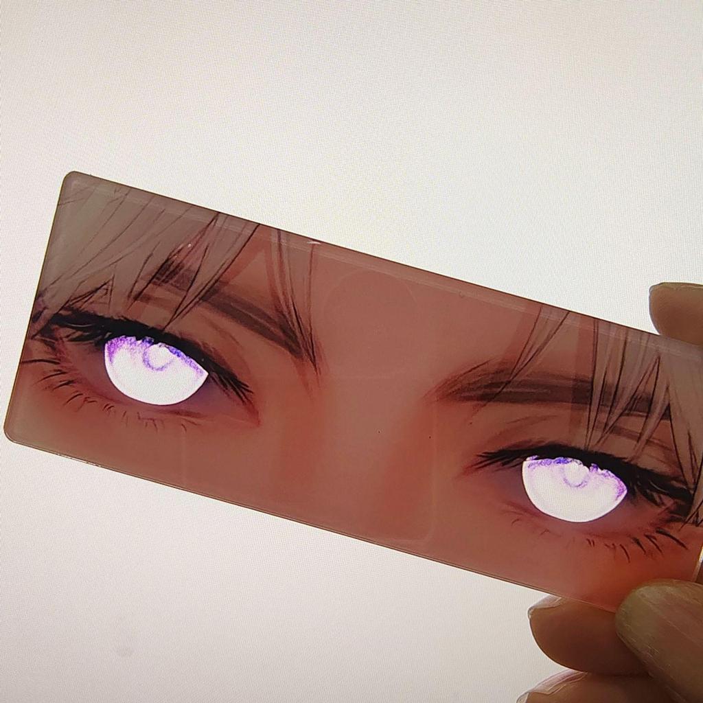 Ny Xiaohongshu Jujutsu Kaisen Anime Perifer: Transparent kort med høy verdi med reflekterende Gojo Satoru-øyne