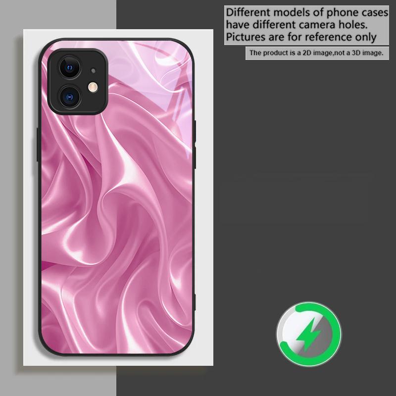 The golden silk of waves suitable for iPhone 17 Pro Max 16E 15 Pro 14 13 Plus 12 mini 11 XR Xs 7 8 16 Air black Glass Phone Case