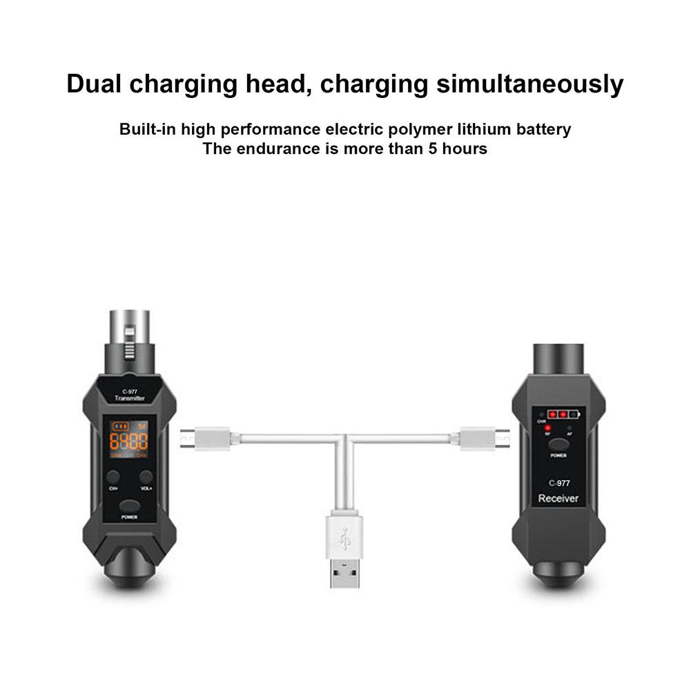 Dynamic Microphone Converter Wireless System Xlr Transmitter Receiver 6.5 Adapter For Dynamic Mic