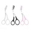 Eyebrow Trimmer Scissor with Comb Female Male Eyebrow Eyelash Scissors Safety Stainless Steel Face Razor Makeup Beauty Scissors