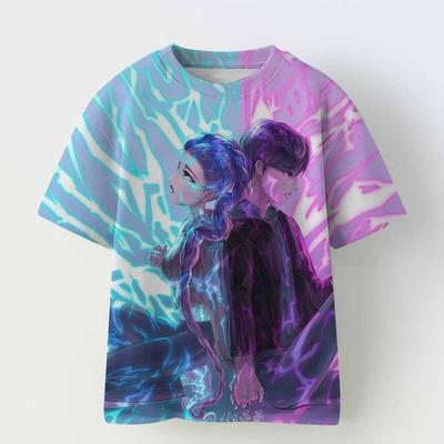 Vintage Rumi Tiger KPop Lovci Démonov Potlač Tričko Anime Krátky Rukáv Letné Dievčenské Chlapčenské Tričko Ležérne Topánky Okrúhly Výstrih Oblečenie