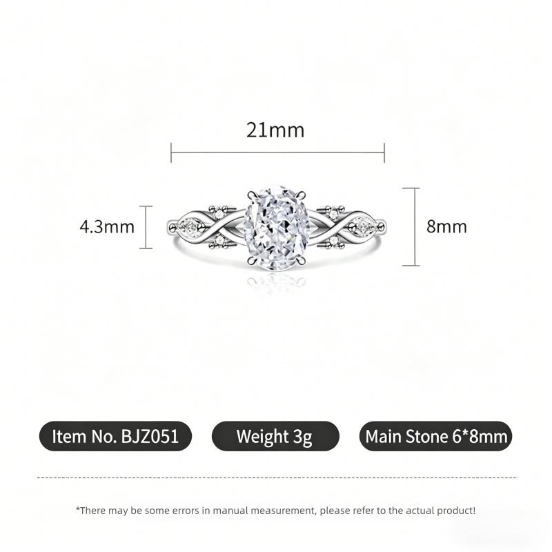 925 Sterling Silver Fashion Light Luxury Ice Flower Cut Zircon Twist Ring Birthday Party Anniversary Gift