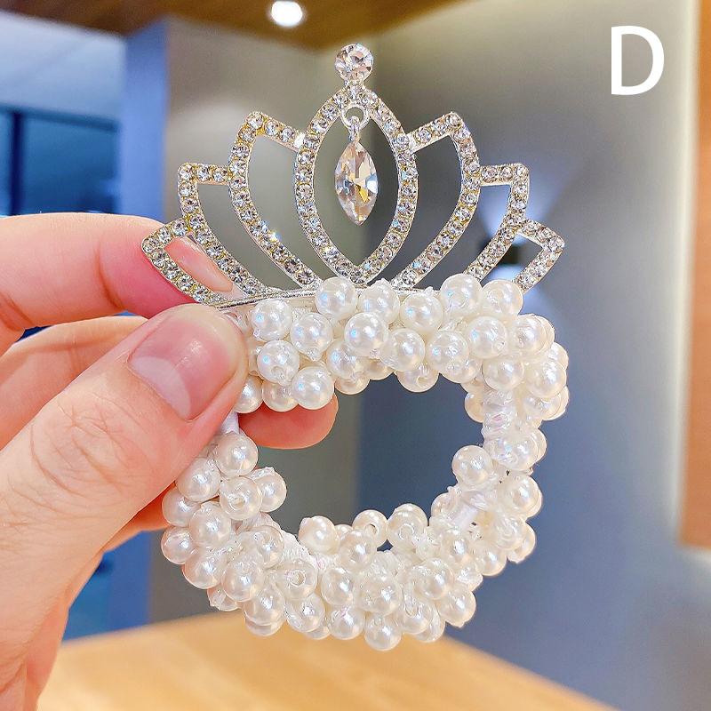 Holčička Roztomilá gumička Korunka čelenka Pearl Head Lanko Květina Lanko do vlasů Princezna Prsten do vlasů Novinka