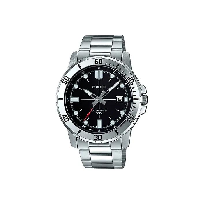 CASIO STANDARD Swordfish Ghost Quartz Movement Stainless Steel Strap Watch Men's Watches Black Dial (Unisex) Japanese Korean Watches