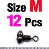 MNFT 12Pcs Fishing Swivels 3 Way Brass Alloy Cross-line Rolling Fishing Swivel Crane Tackle Connector Size L M S
