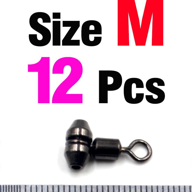 MNFT 12Pcs Fishing Swivels 3 Way Brass Alloy Cross-line Rolling Fishing Swivel Crane Tackle Connector Size L M S