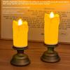 Simulation Electronic Candle with Wax Drip Effect Flameless Decoration Candlestick Night Light Ornaments