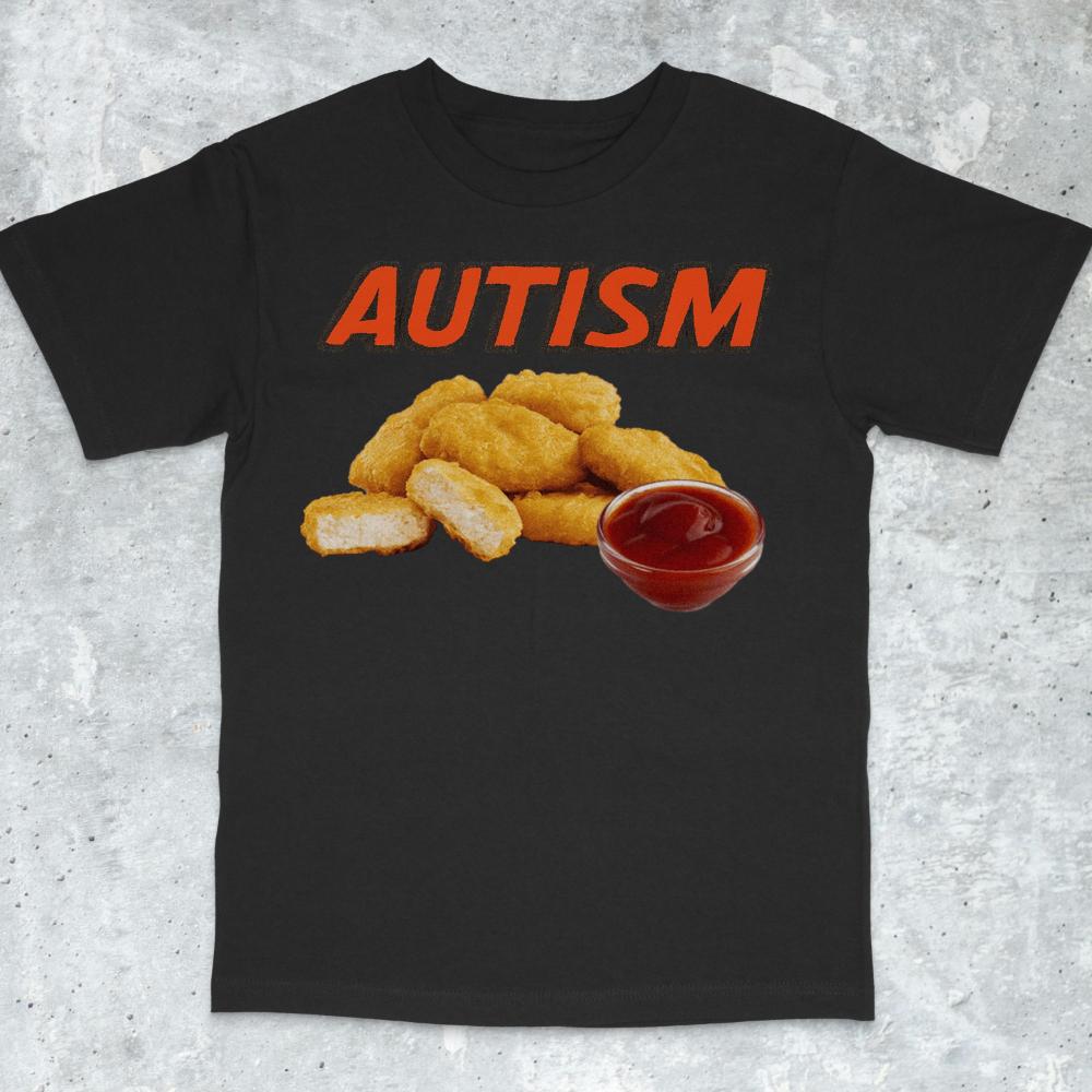 

Fun T-shirts for Autism, Featuring Cute Chicks, Chicken Nuggets, and A Variety of Autistic Themes. I Love Chicken Nuggets T... S разноцветный