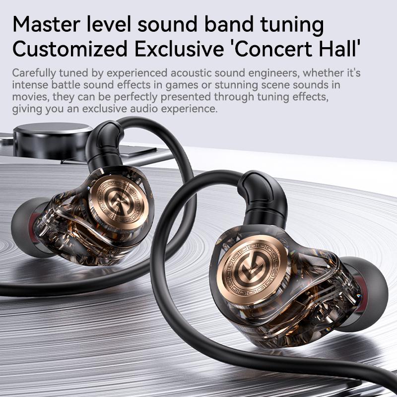 L-Shaped Plug Gaming Earphones Surround Sound Type C&3.5mm In Ear Headphones Noise Reduction Earbuds Sports Headsets for Samsung