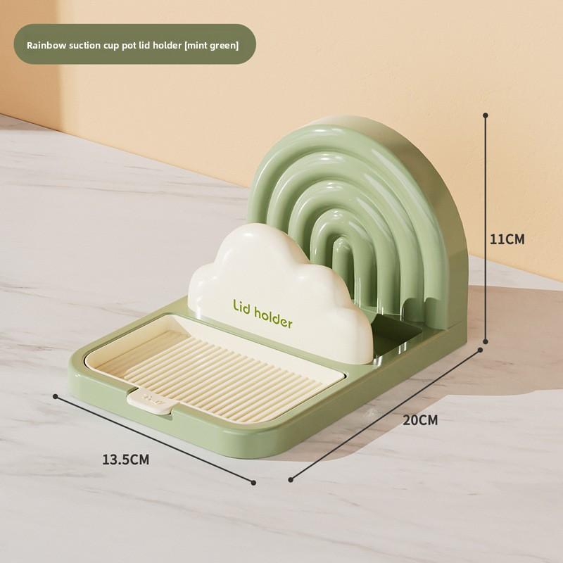 Современная простота Пластиковая присоска Подставка для крышек кастрюль для хранения на кухне