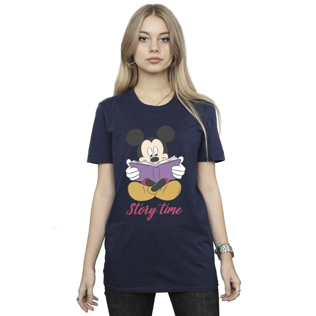 Disney Mikke Mus for kvinner/damer Story Time Cotton Boyfriend T-skjorte