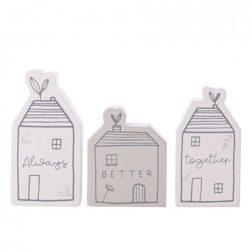 Celebrations Moments Better Together Houses Plaque (Pack of 3)