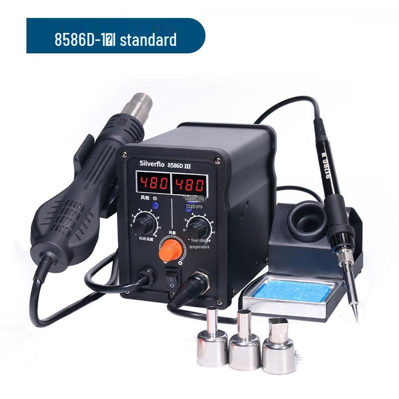 8586D High-Power 2-in-1 Desoldering Station: Constant Temperature Hot Air & Soldering Iron for Mobile Phone & Computer Chip Repair.