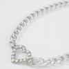 Women Streetwear Metal Chain Necklace Rhinestone Hollow Heart Clavicle Necklace Hip Hop Simple Personality Choker Jewelry