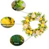 Yellow Flower Wreath with Lemon Artificial Summer Wreath for Front Door Farmhouse Wedding Garden Outdoor Decorations