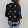Women Shirt Loose Fit V Neck Printed Button Placket Shirt Tops Half Sleeve Breathable Summer Casual Tops