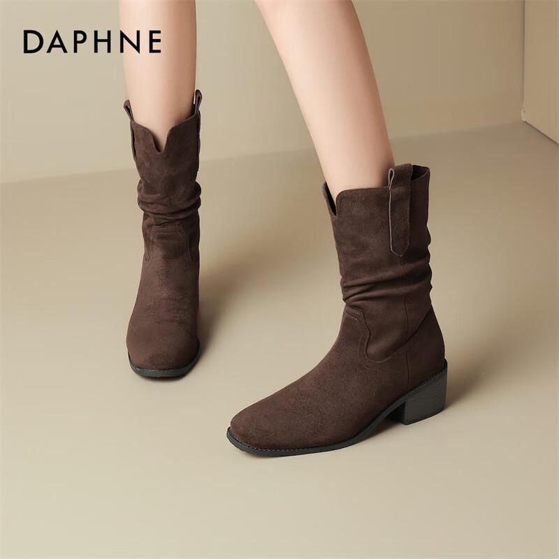Daphne Women s Retro Stacked Ankle Boots 40