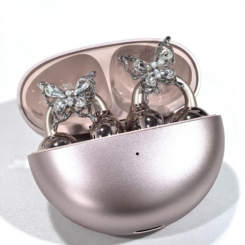 Earrings For Ear Clip Earphone Butterfly Beaded Shining Decorations Beautiful Earphone Accessories