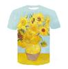 Summer Oil Womens Printing 3d Painting Masterpiece Pattern Fashion Oneck Short Sleeve Trendy Loose Personality Plus Size Top