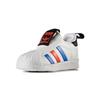 Adidas Originals Superstar Winter 360 Comfortable Versatile Low-Top Walking Shoes Baby Shoes White Blue Red BY9937