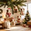 Acryl-Weihnachtsdekorationen Meerschweinchen Adventskalender 24 Tage 2D-Ornament-Set mit Niedlicher Tierfigur Outfits Baumhänge-Dekoration
