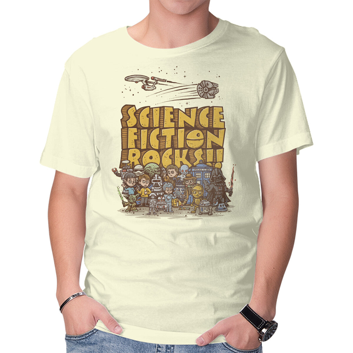 Unisex Crew Neck T-Shirt Vintage Science Fiction Graphic Short Sleeve Casual Tee XXXXL