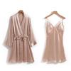 2025 Women's Silk Spaghetti Strap Robe & Nightgown - Elegant Bridal Homewear
