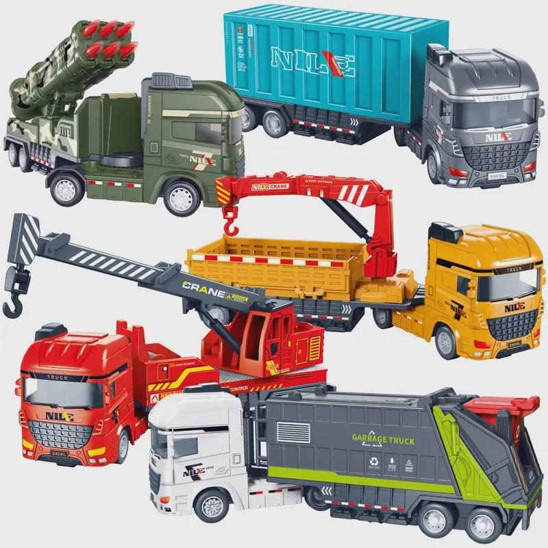 Large Inertia Toy Car: Boy's Engineering & Rescue Truck, Transport, Military, Fire & Sanitation Vehicle Models
