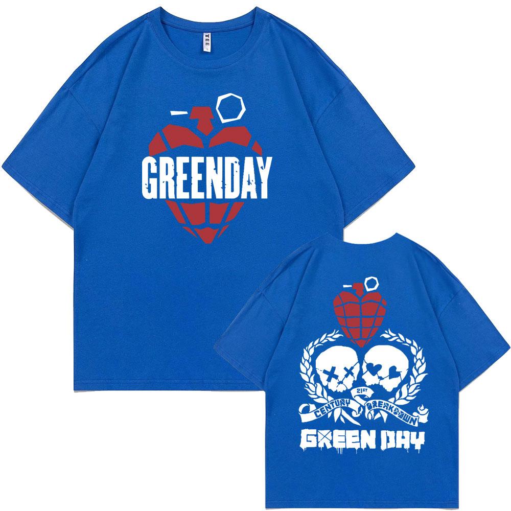 Rare Punk Band Green Day World Tour Graphic T Shirts Men Women Vintage Gothic Rock Oversized Tshirt Male Cotton Casual T-shirts