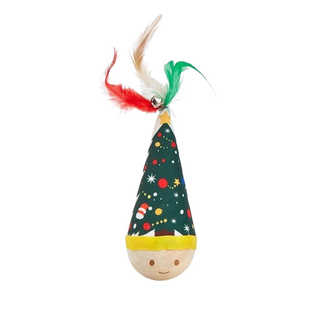 Self-Righting Cat Tumbler Toy Wooden Base Interactive Kitten Toy  Kitten Entertainment Style D