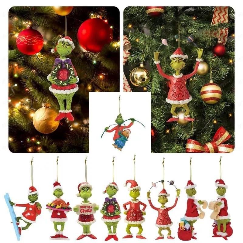 Green 2023 Unique Monster Cartoon Holiday Hanging Decorations For Joyful Christmas Decor