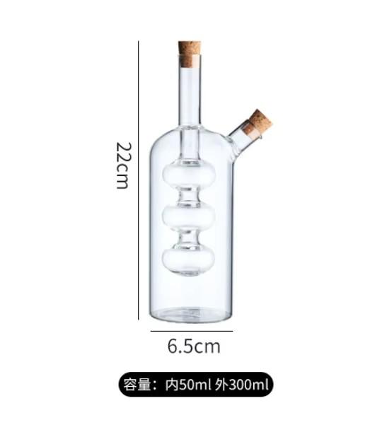 Küchenvorratsbehälter Glas Ölflasche Essigtopf Mehrzweck-Gewürzflasche/einzigartiges doppelwandiges Design Trinkflasche