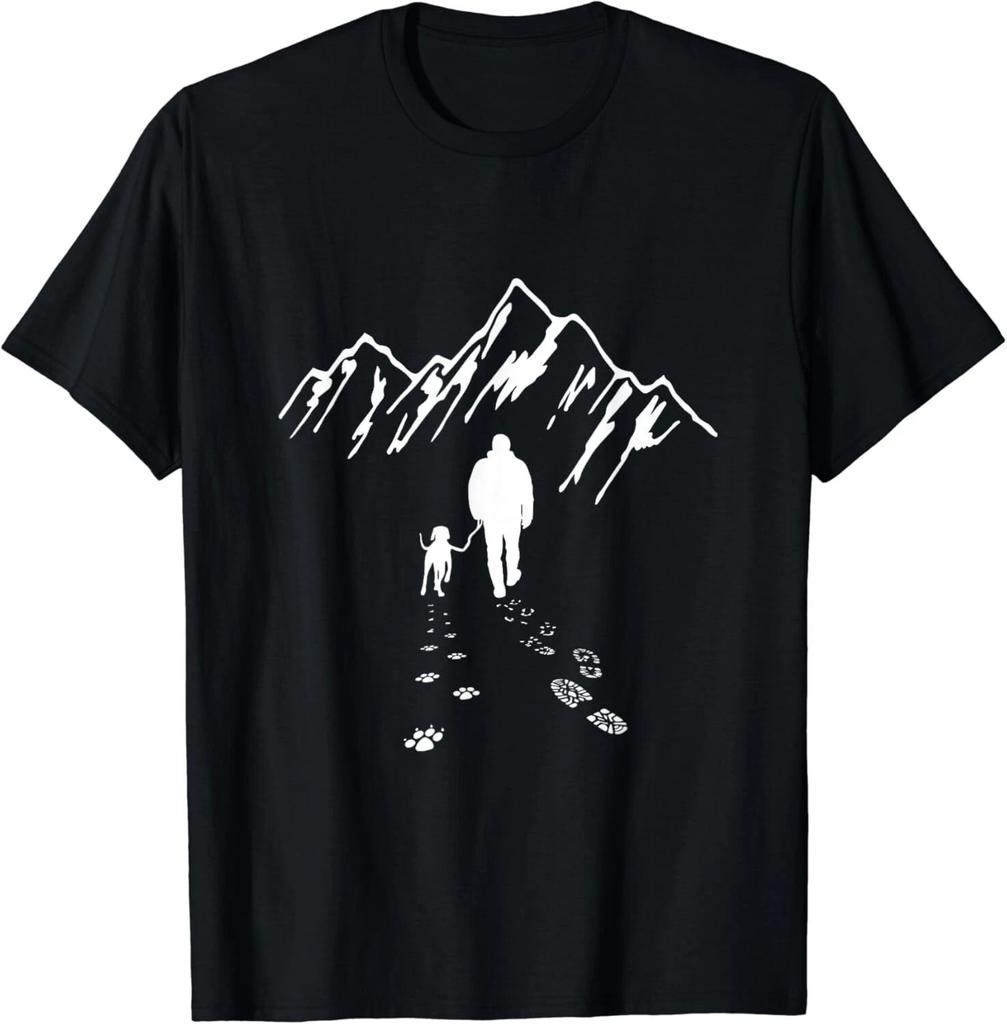 Dog Hiking Walk Mountains Gift for Dog Owners Unisex T-Shirt