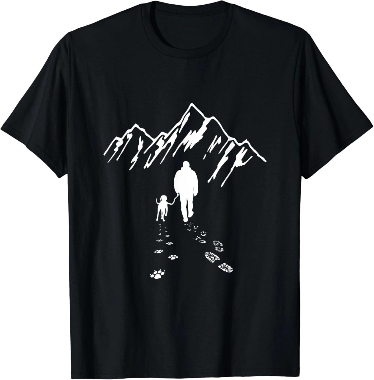 Dog hiking walk mountains gift for dog owners Unisex T-Shirt 2XL