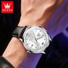 OLEVS  2931 Oem Custom logo Luxury Luminous Japanese Movement Sports Calendar Fashion Genuine Leather Strap Men's Quartz Watch