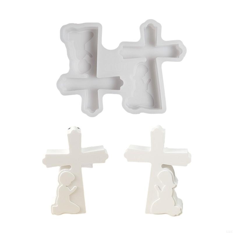 

Prayer Boy and Girl Crosses Figurine Silicone Mold Religious 3D Crosses Mold for Holiday Gift and DIY Projects X3UC China Mainland