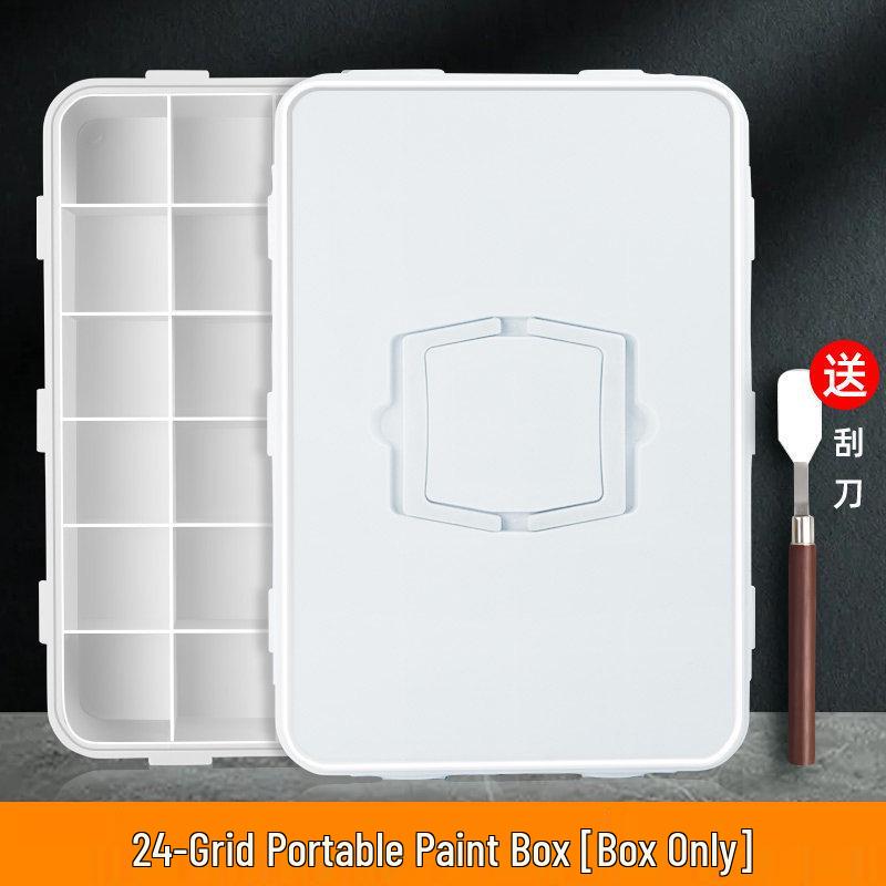 

24-Color Acrylic Paint Set with Large Capacity 24-Compartment Clear Palette Box