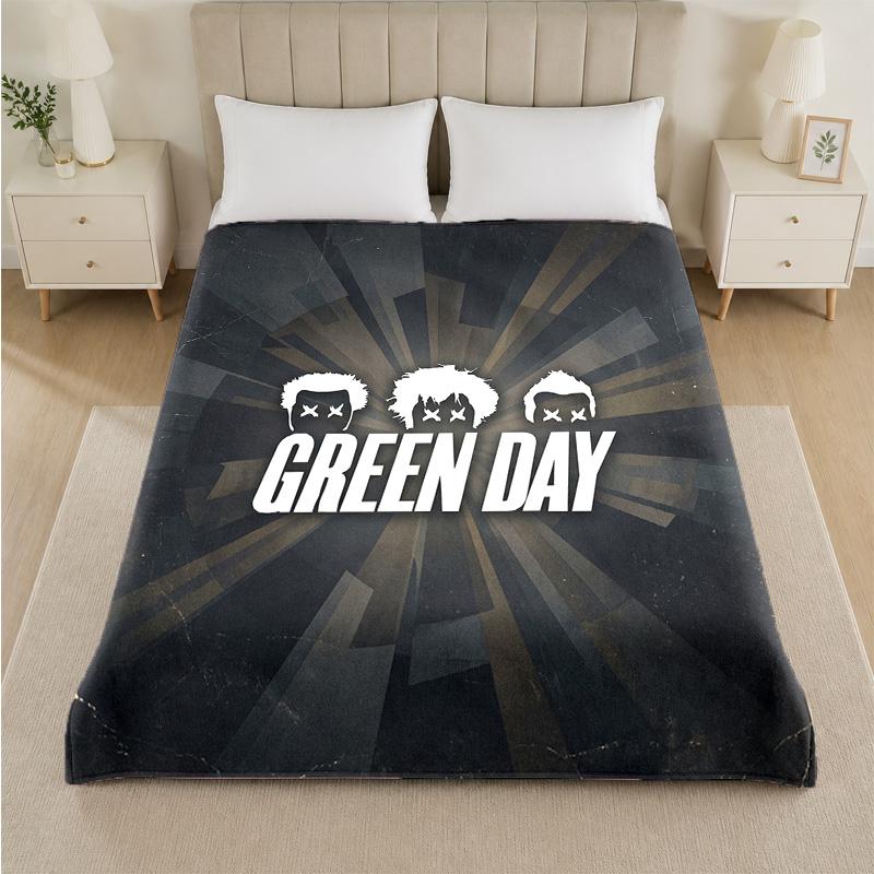 Green Day Print Flanelldecke Gemütliche Leichte Plüschdecke für Bett Sofa Haushalt