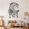 1PC Metal Elegant Gothic Moon & Flower Wall Art - Modern Craft Sign Hanging Ornament for Home, Office, Cafe Decor Birthday Gift