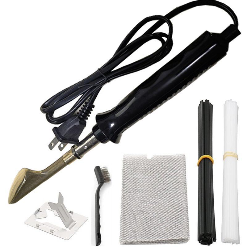 Auto Bumper Repair Kit: Plastic Welding Rod for Fixing Holes and Flattening Head with Electric Iron for Leather Wrinkle Fixing