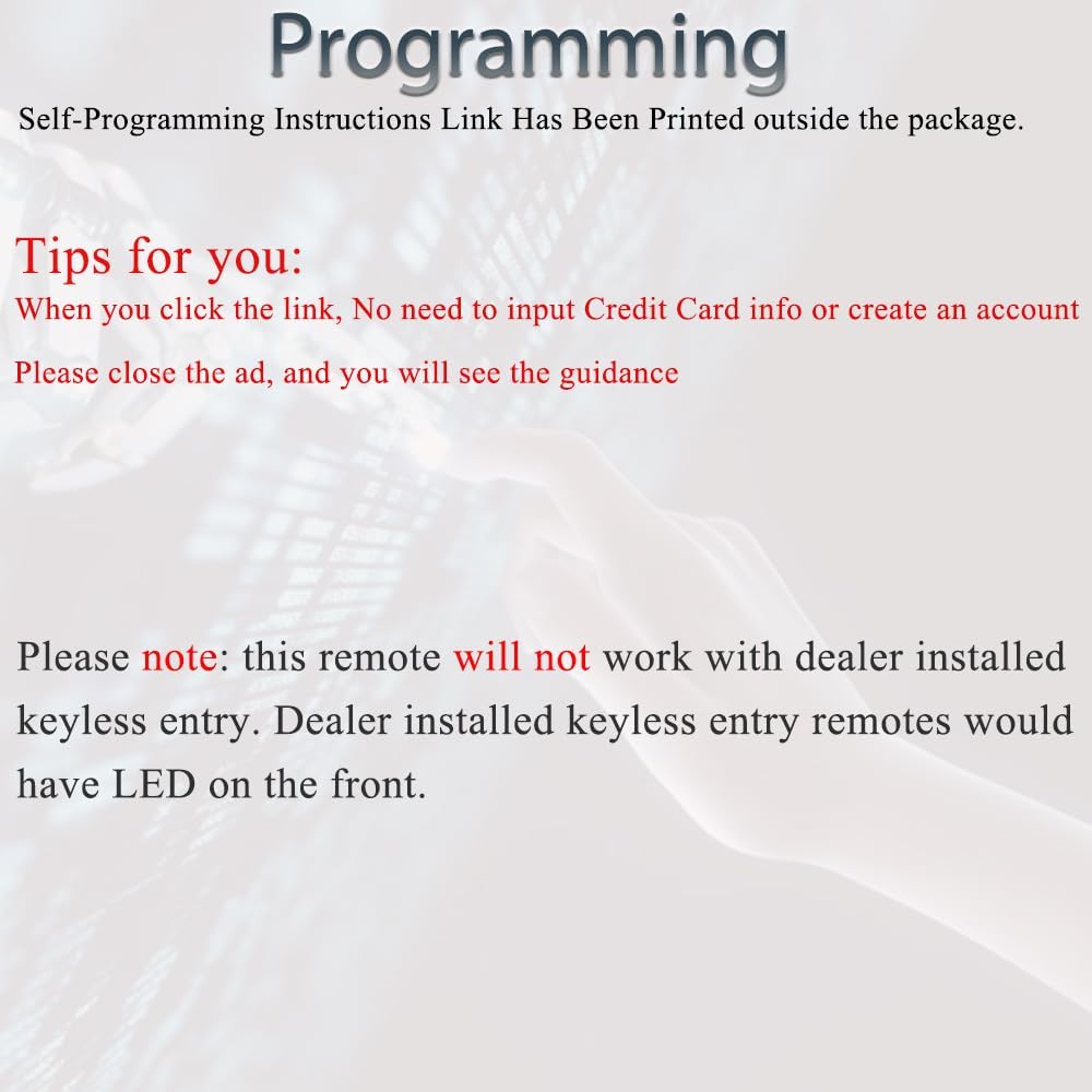 Key Fob Keyless Entry Fits for Toyota Camry 2002-2006 / Matrix Pontiac Vibe 2003-2008 / Sienna 1999-2003 /Solara 02-03 Remote Control Replacement