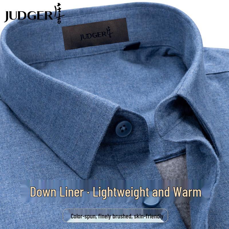 

Zhuangji Men s 90% Goose Down Thermal Business Casual Shirt 175/96A