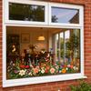 Yousheng Colorful Flower Butterfly Window Cling, Waterproof PVC Static Glass Sticker, Removable No Adhesive Window Sticker for Home Bedroom Kitchen