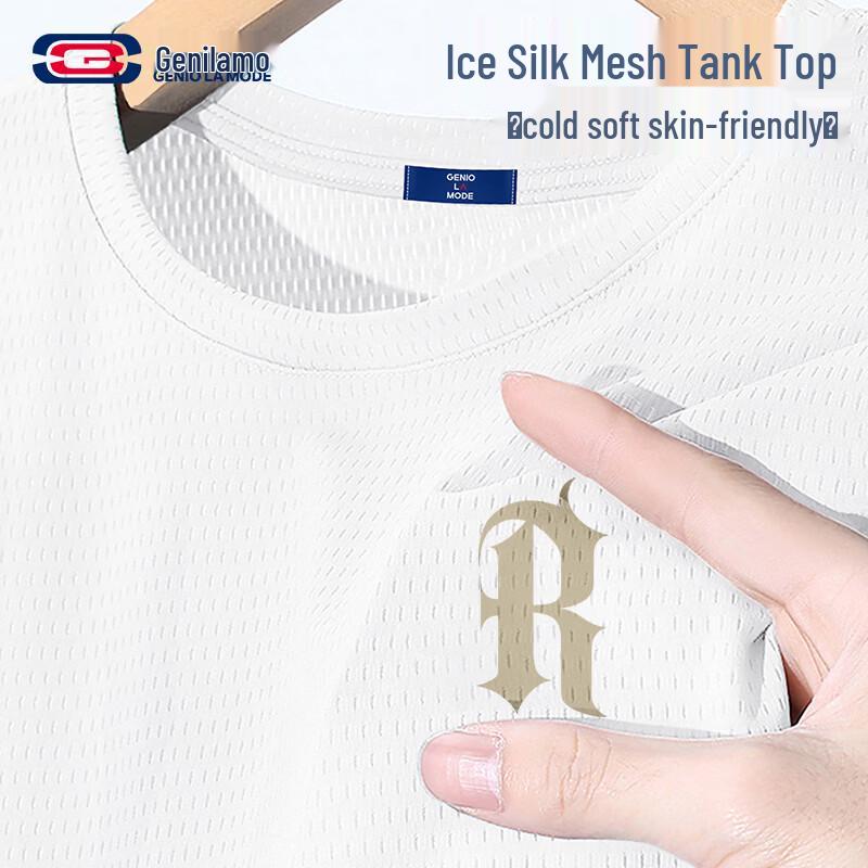 GENIOLAMODE Мужская модная дышащая сетчатая майка свободного кроя с быстрым высыханием 3XL