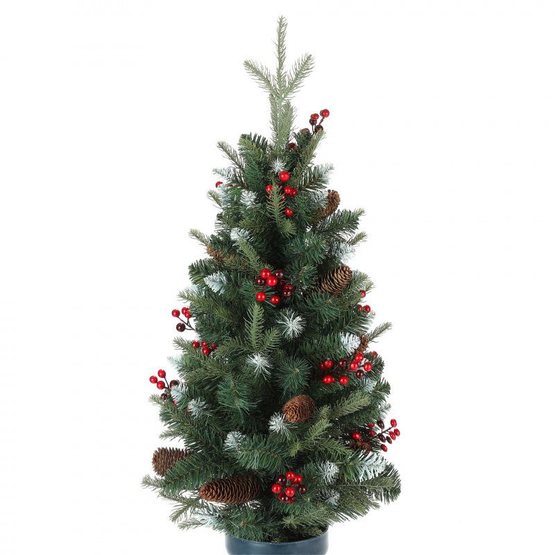 2025 Eco-friendly 90CM Potted Christmas Tree with Ornaments for Home Decoration